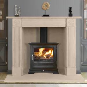 Interior with Carved stone fireplace in neoclassic style, Sandridge Stone Fireplaces, Limestone, Bath Stone, Portland Limestone, Melksham, Wiltshire
