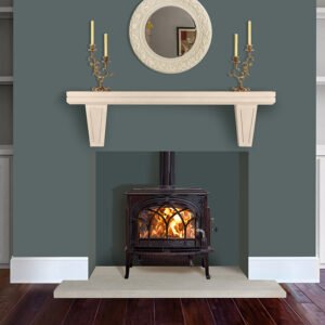 A gas burning fireplace in a new home, Mantel shelf, Limestone Shelf, Sandridge Stone Fireplaces, Limestone, Bath Stone, Portland Limestone, Melksham, Wiltshire