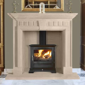 Interior of a living room with fireplace in luxury villa, Carved fireplace,Sandridge Stone Fireplaces, Limestone, Bath Stone, Portland Limestone, Melksham, Wiltshire